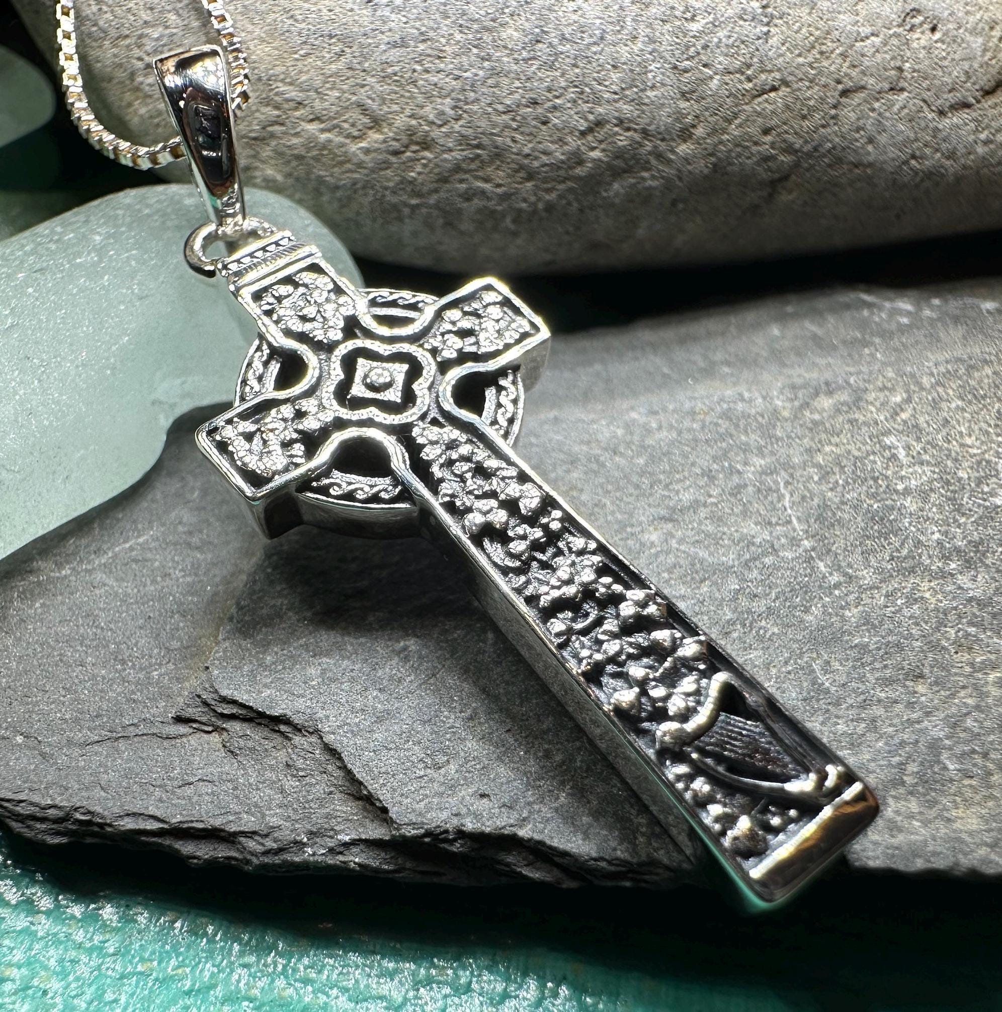 The Quinn Irish Harp Celtic Cross Necklace
