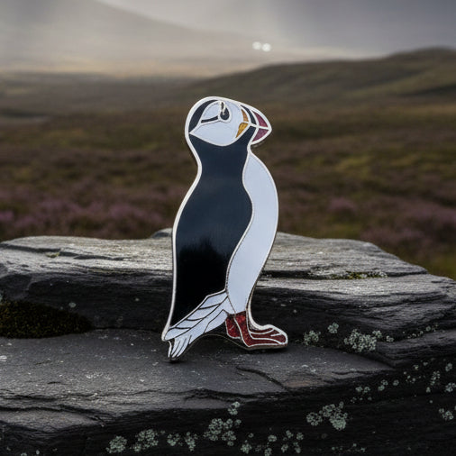 Enamel Scottish Puffin Brooch