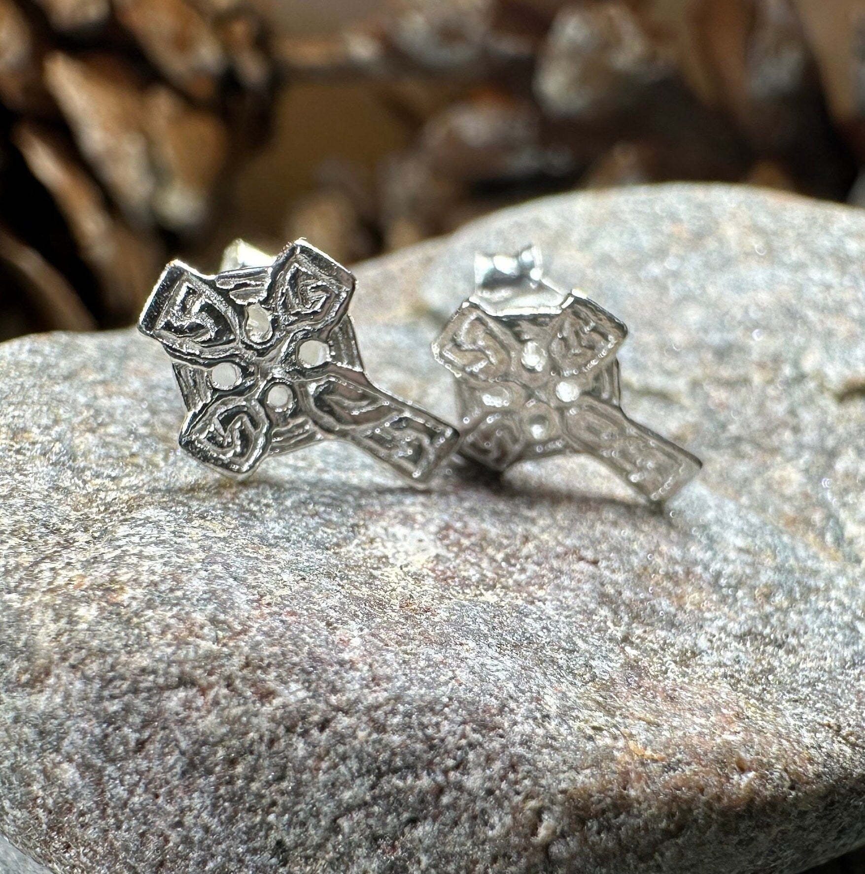 Celtic Cross Stud Earrings