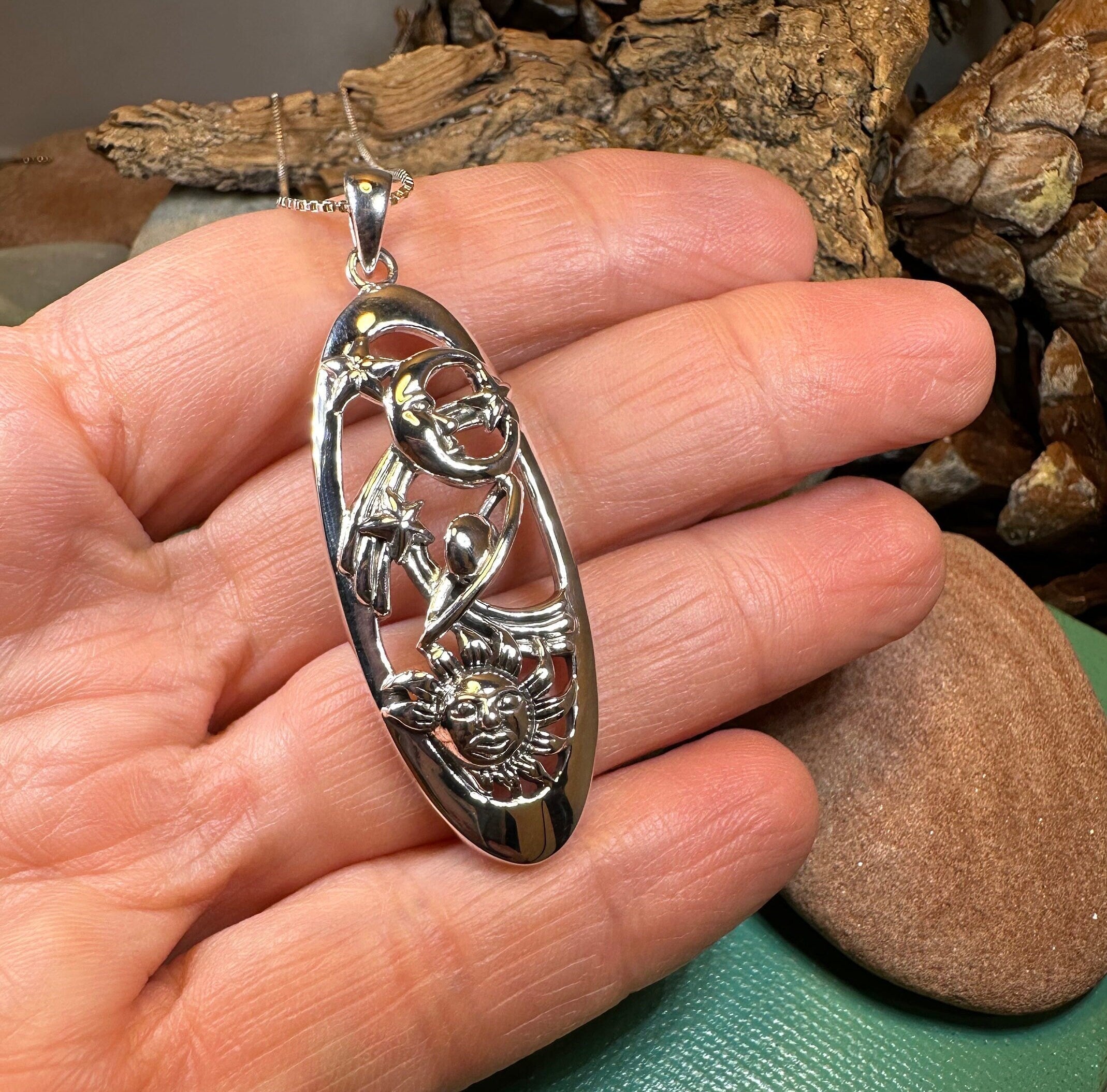 Milky Way Galaxy Necklace in Sterling Silver