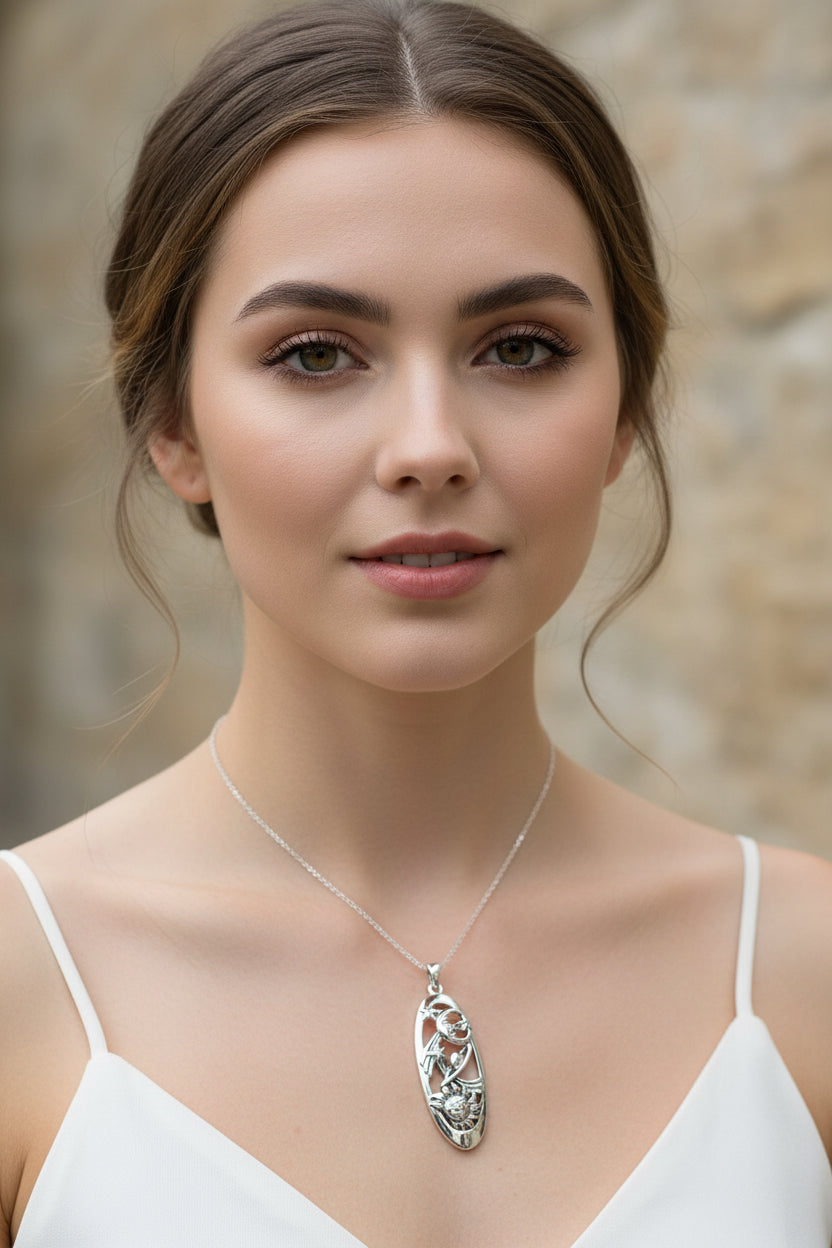 Milky Way Galaxy Necklace in Sterling Silver
