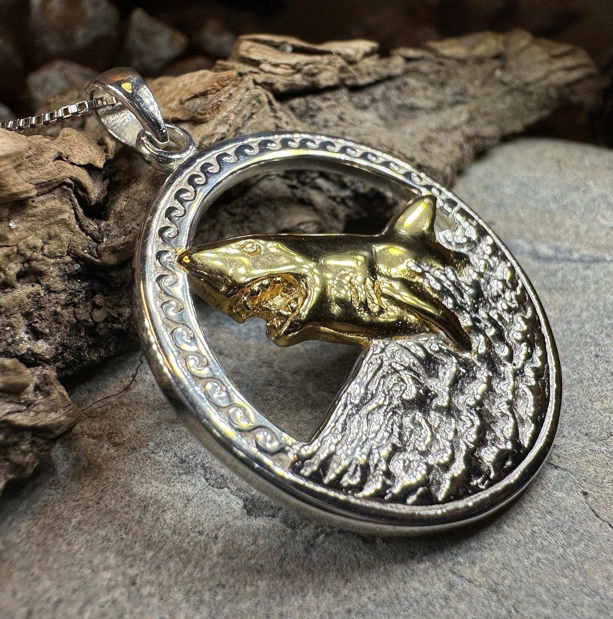 Great White Shark Necklace in Sterling Silver