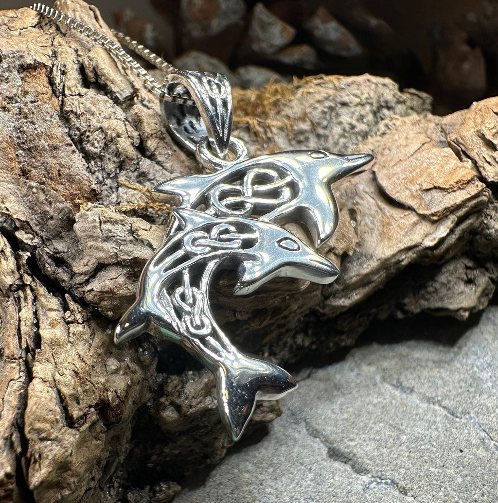 Unity Celtic Dolphin Necklace in Sterling Silver