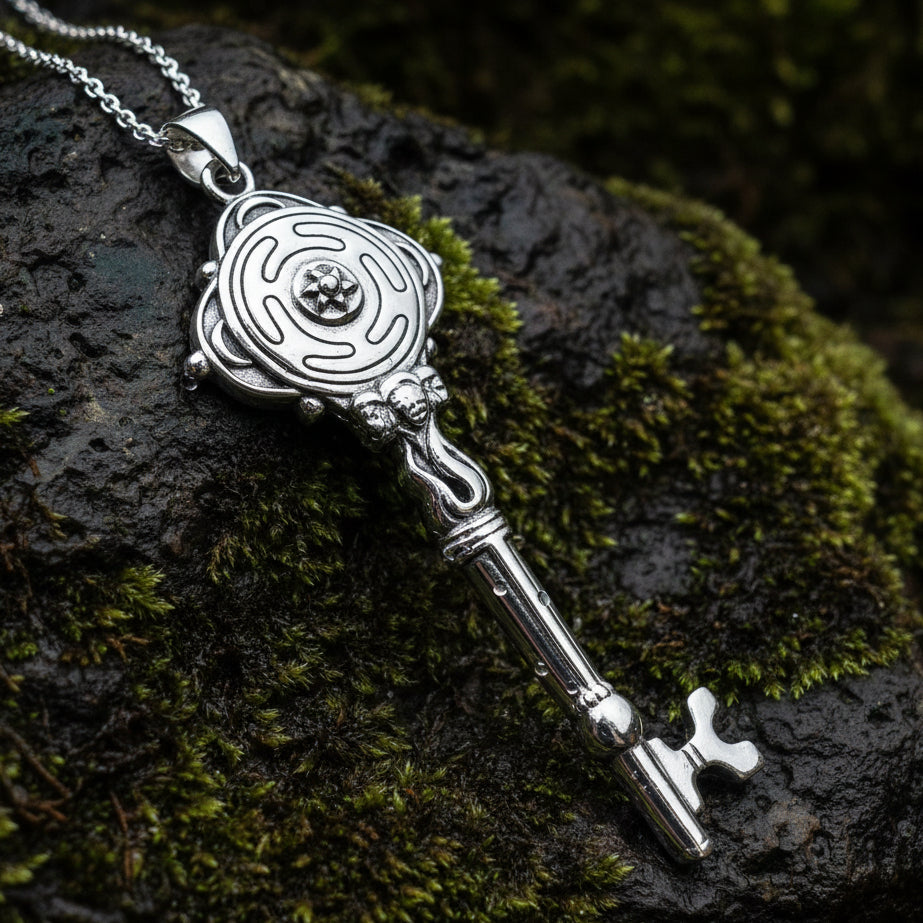 Hecate Key Necklace in Sterling Silver
