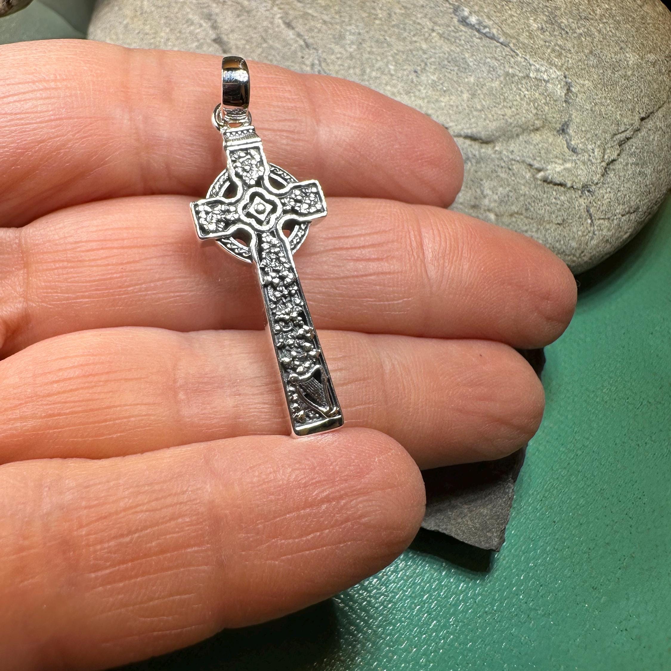 The Quinn Irish Harp Celtic Cross Necklace