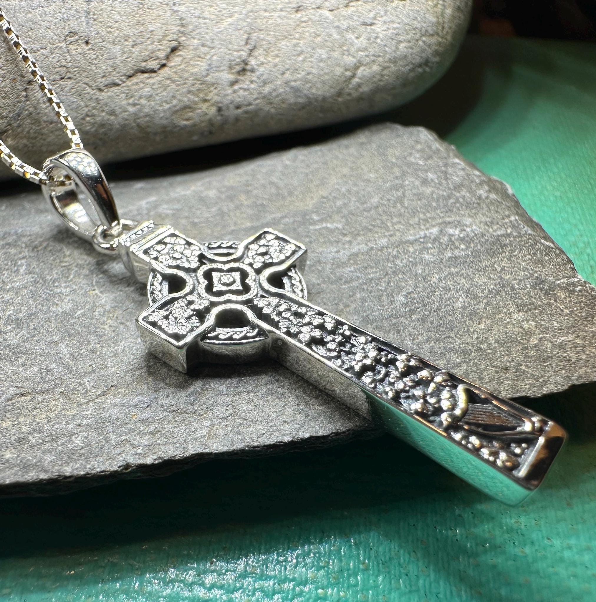 The Quinn Irish Harp Celtic Cross Necklace