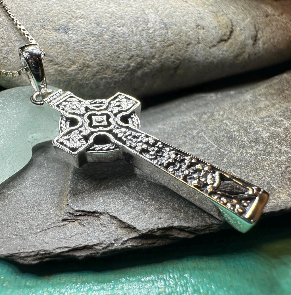 The Quinn Irish Harp Celtic Cross Necklace