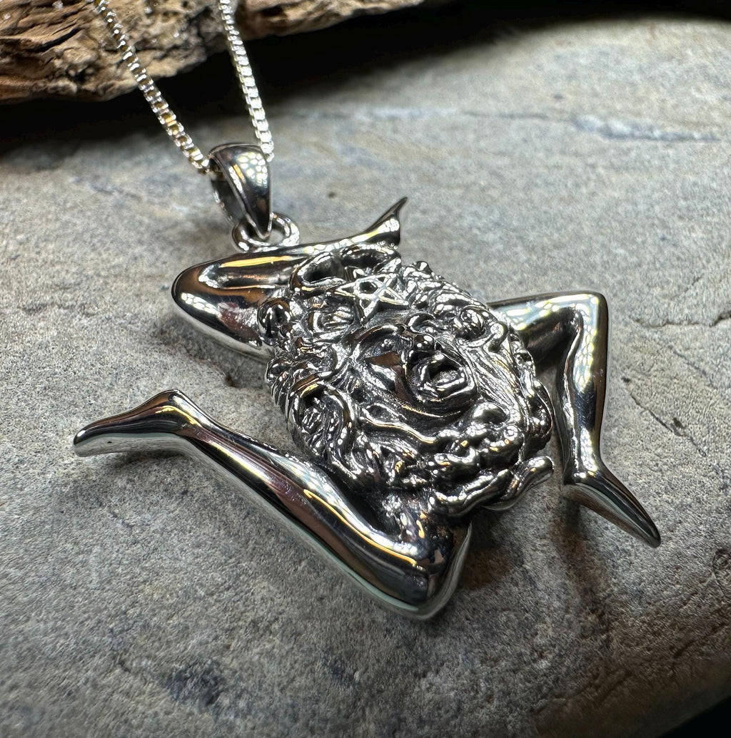 Sicilian Trinacria Triple Spiral Necklace in Sterling Silver