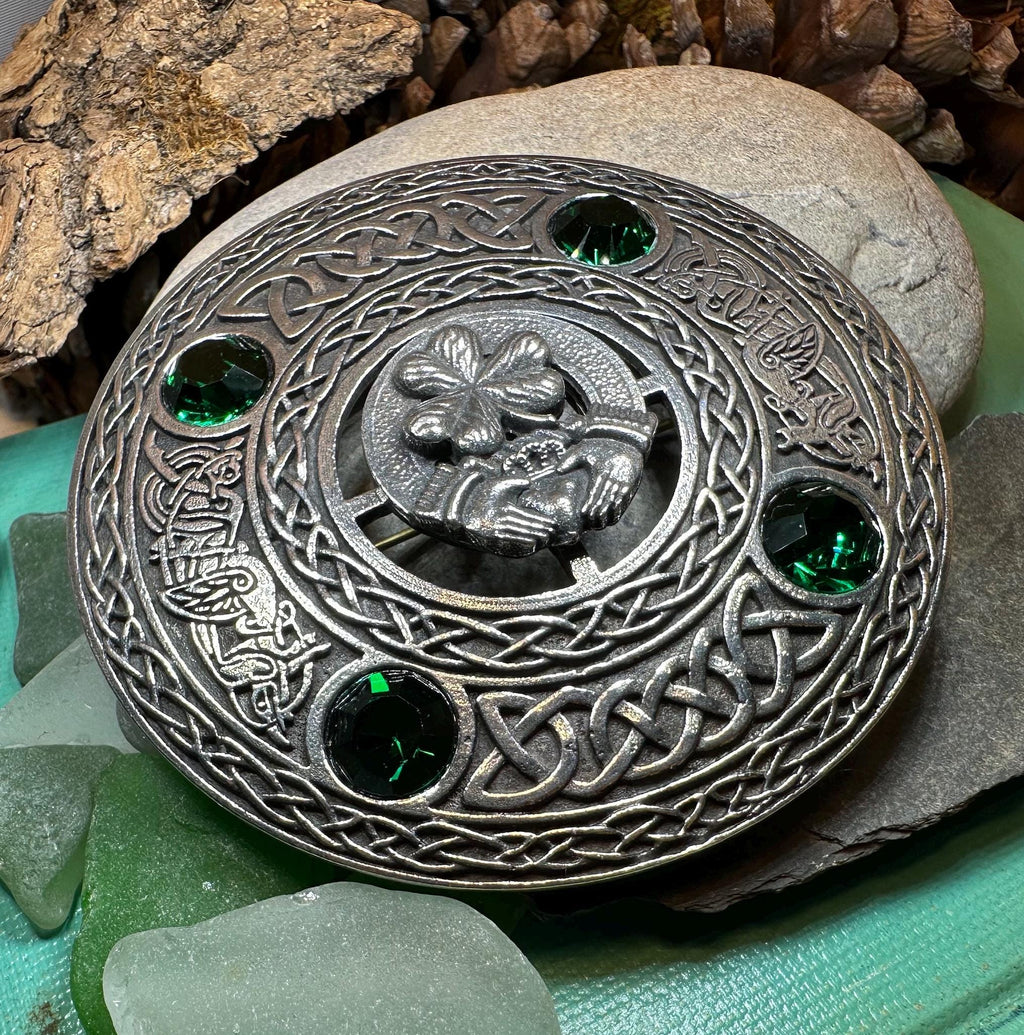 Large Irish Pride Claddagh Plaid Pin