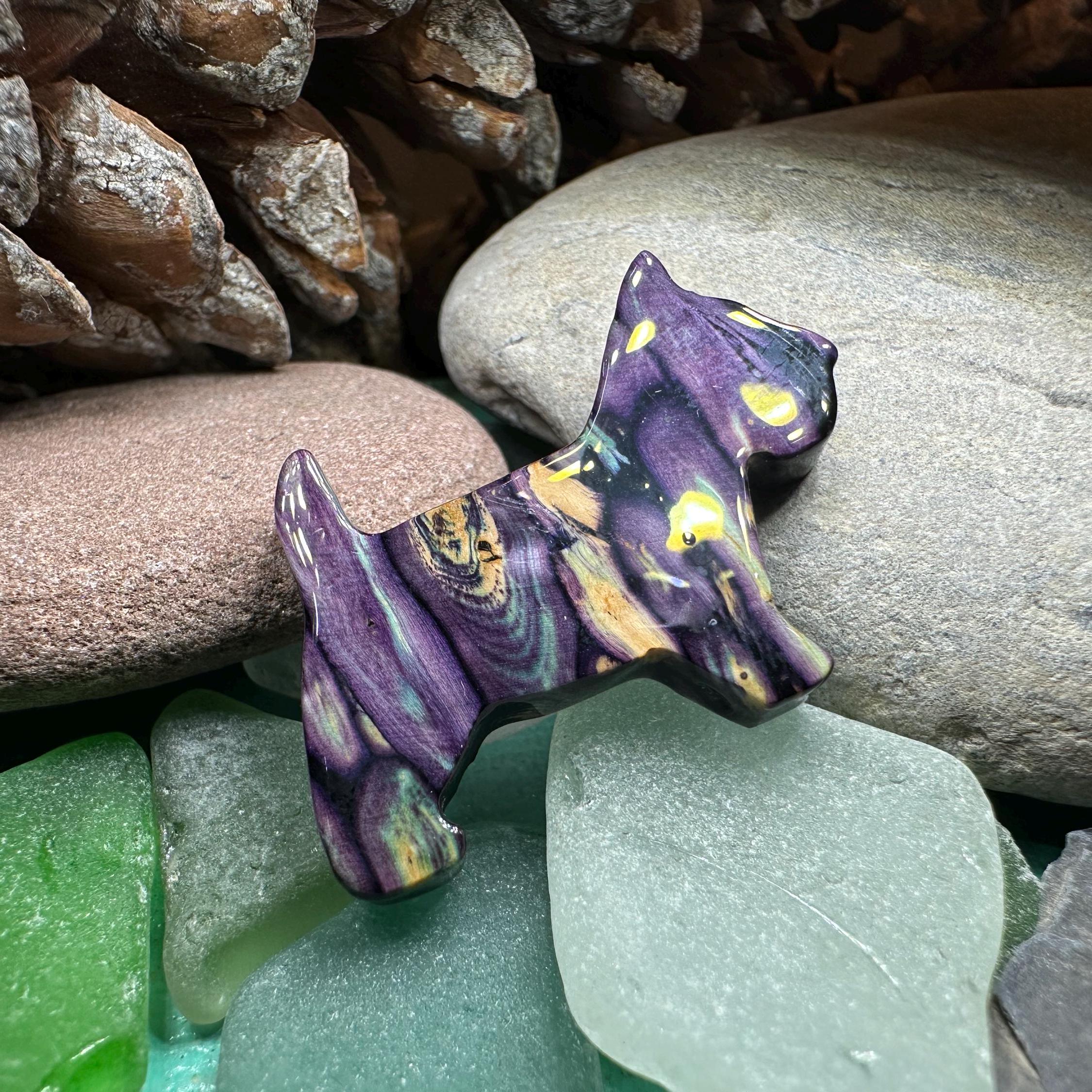 Heathergems Dog Scottish Brooch - Handmade in Scotland