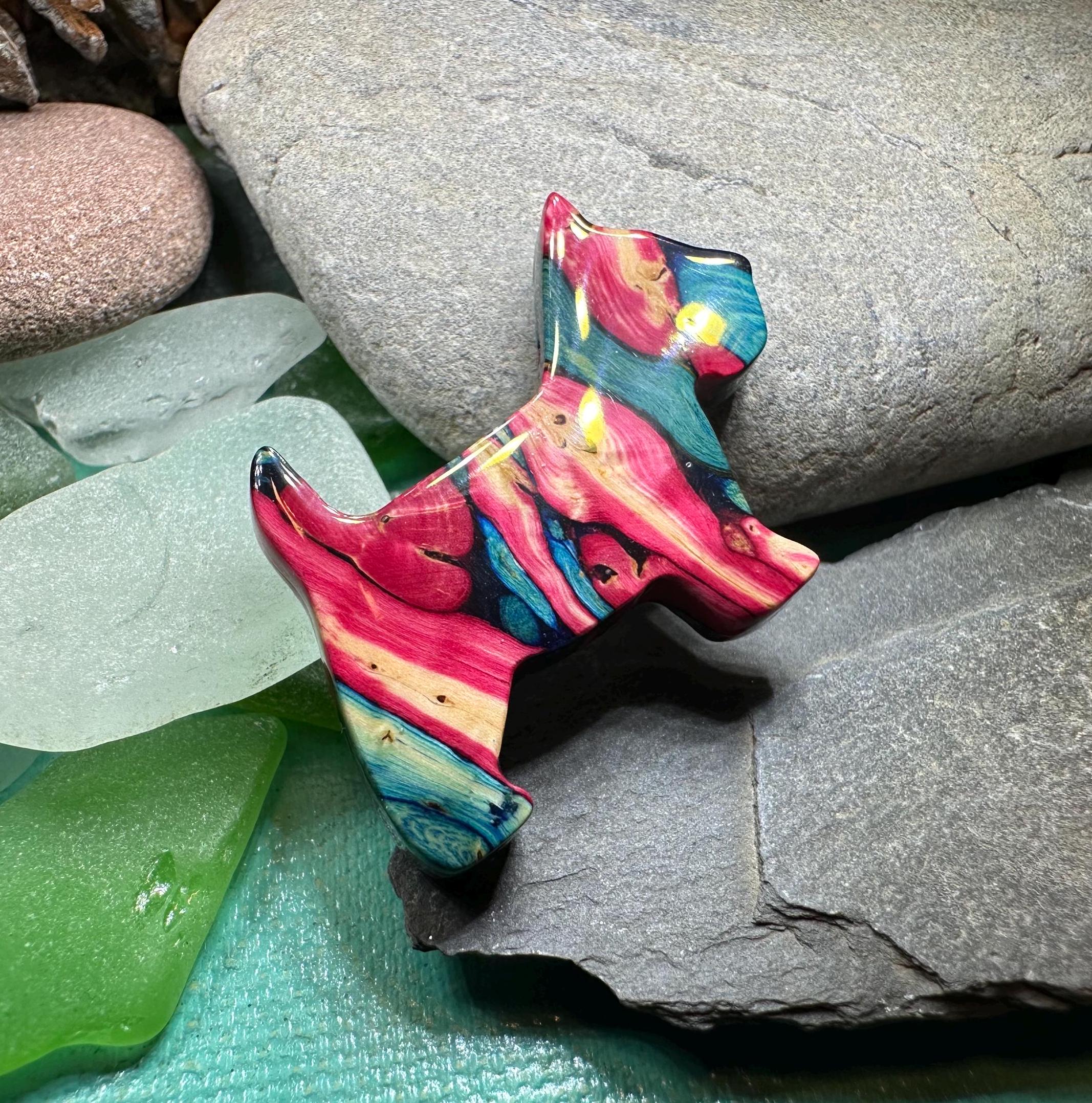 Heathergems Dog Scottish Brooch - Handmade in Scotland