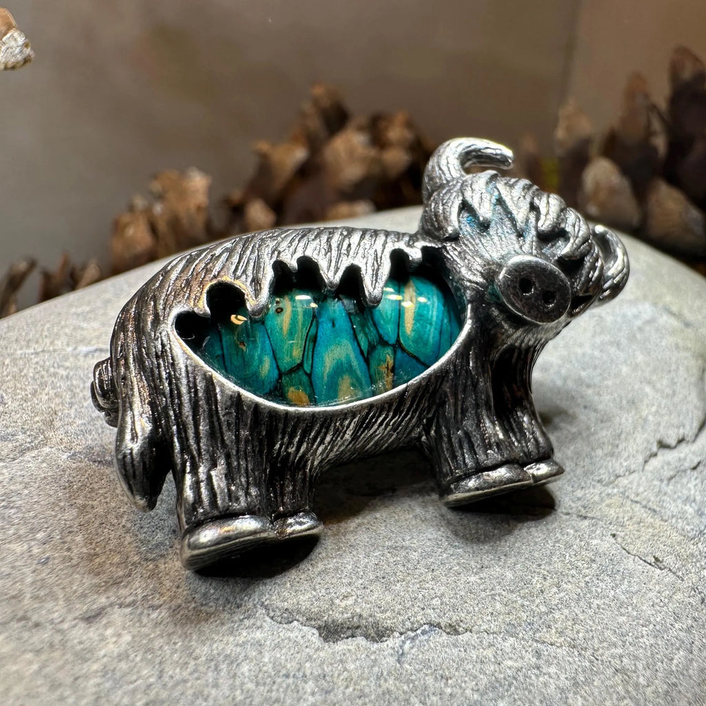 Heathergems Highland Cow Brooch - Handmade in Scotland