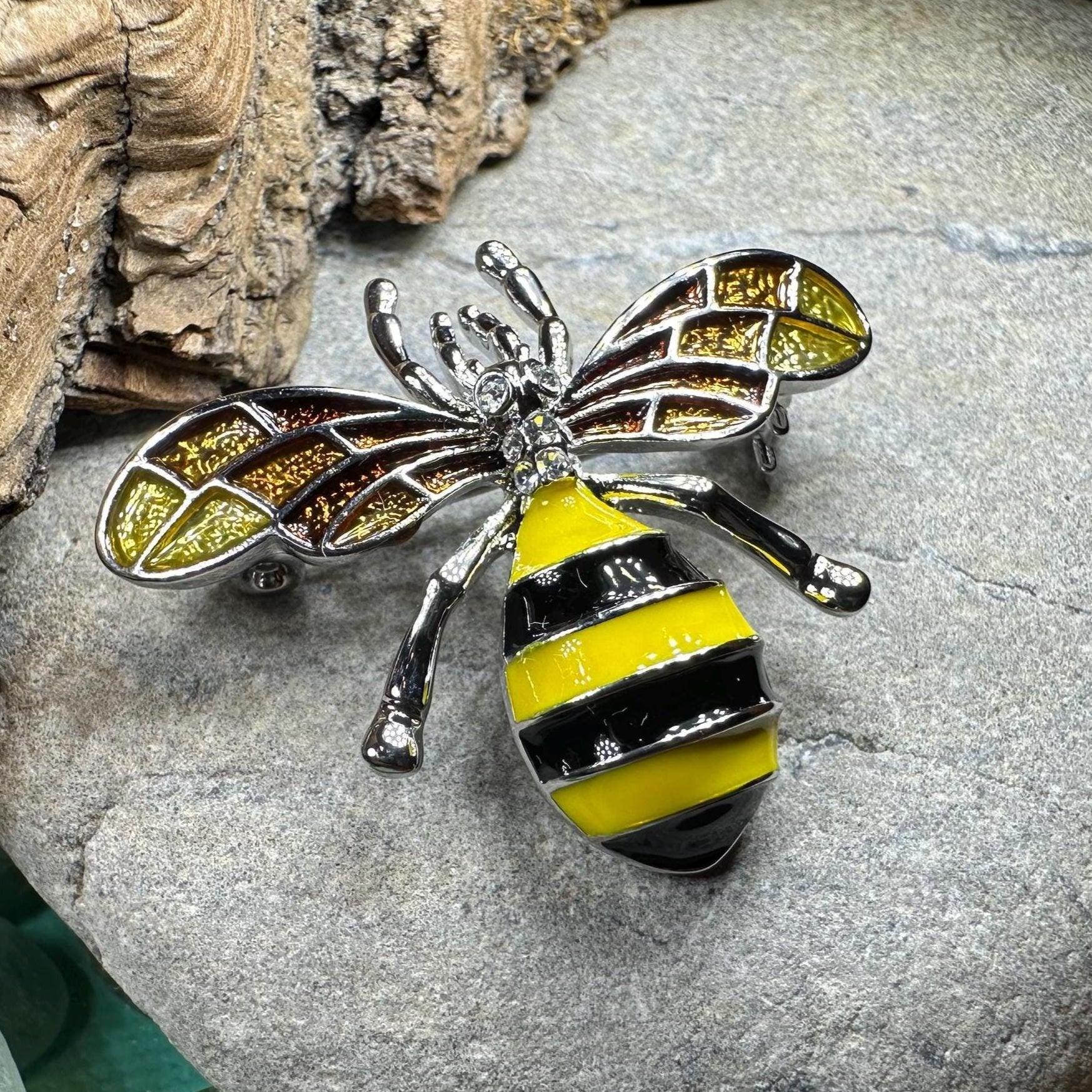 Honey Bee Enamel Brooch