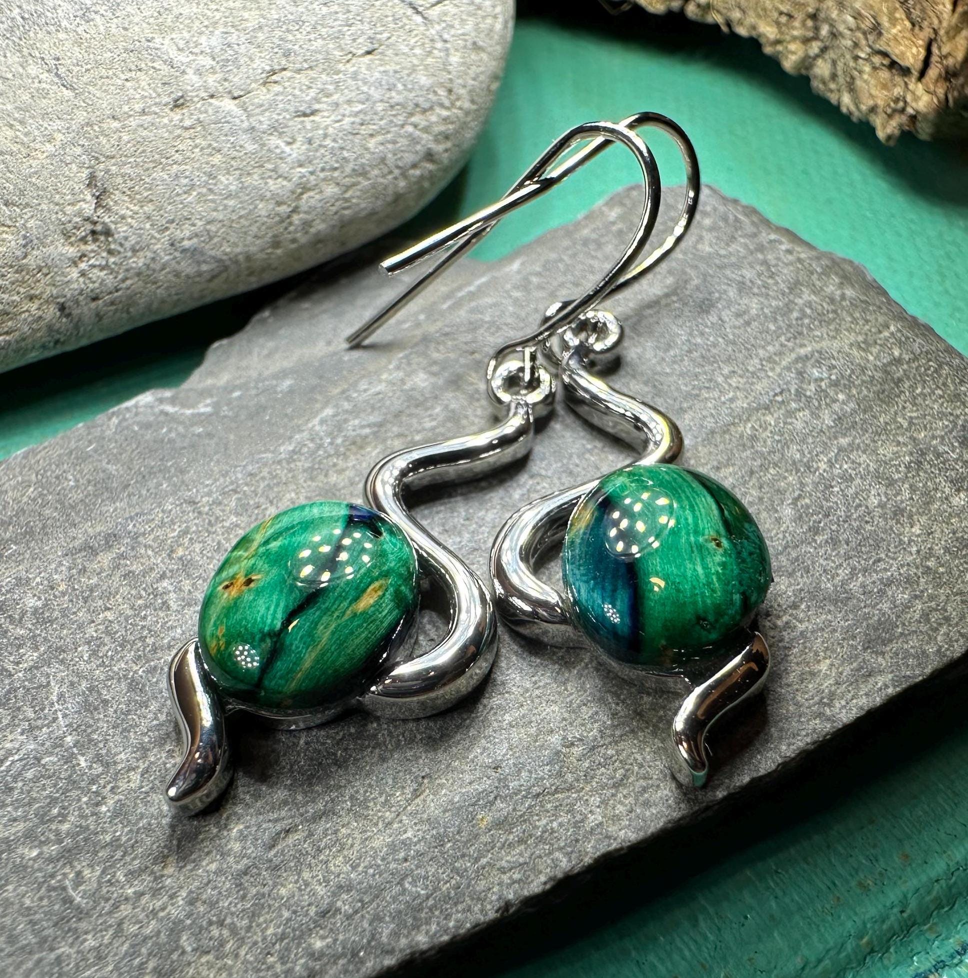 Heathergems Celtic Wiggle Earrings - Handmade in Scotland
