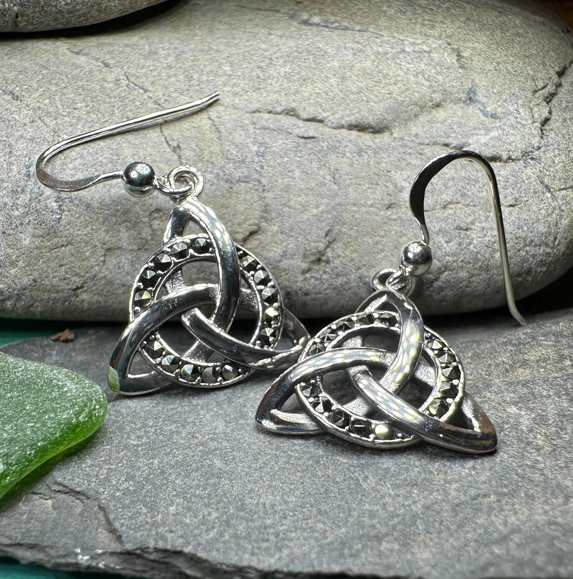 Triquetra Marcasite Earrings