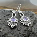 Tiom Amethyst Celtic Knot Earrings