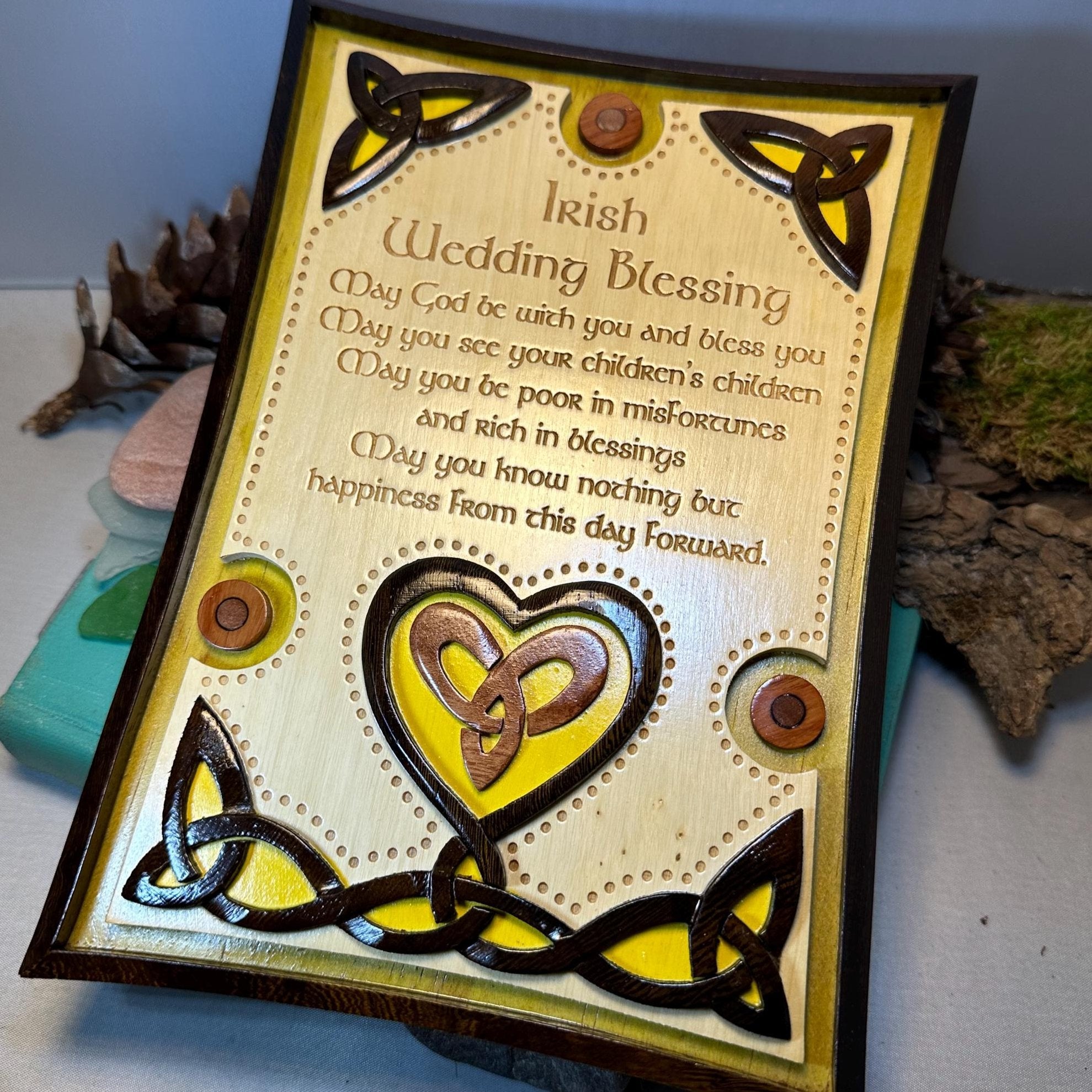 Wooden Irish Wedding Blessing Wall Plaque