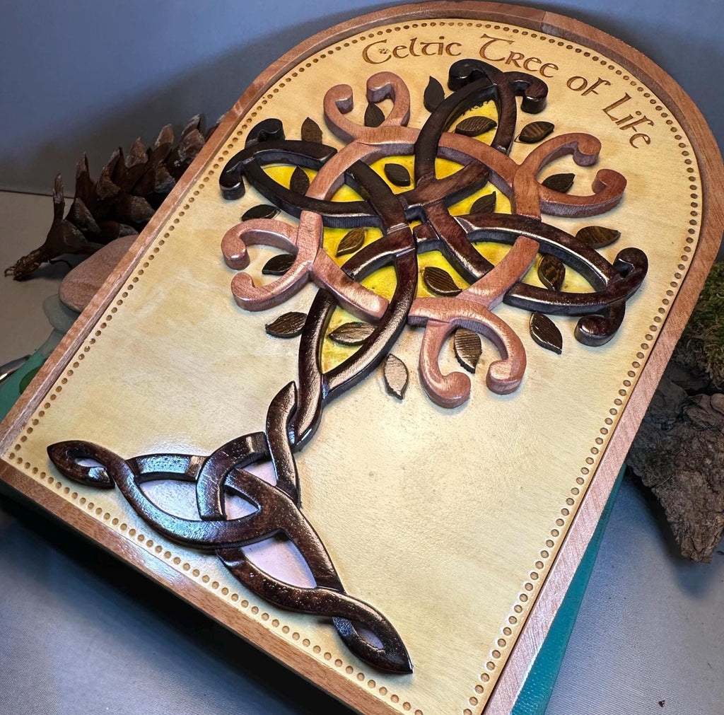 Wooden Celtic Tree of Life Wall Plaque