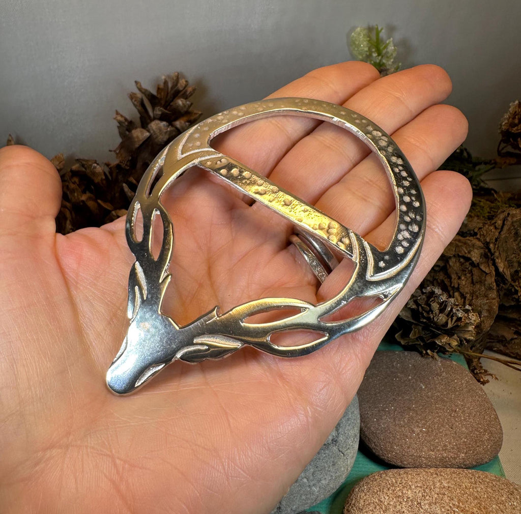 Pewter Stag Scarf Ring - Handmade in Scotland