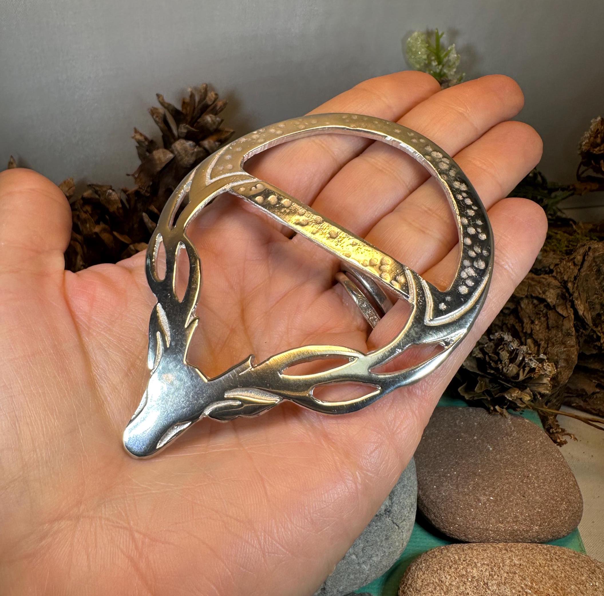 Pewter Stag Scarf Ring - Handmade in Scotland