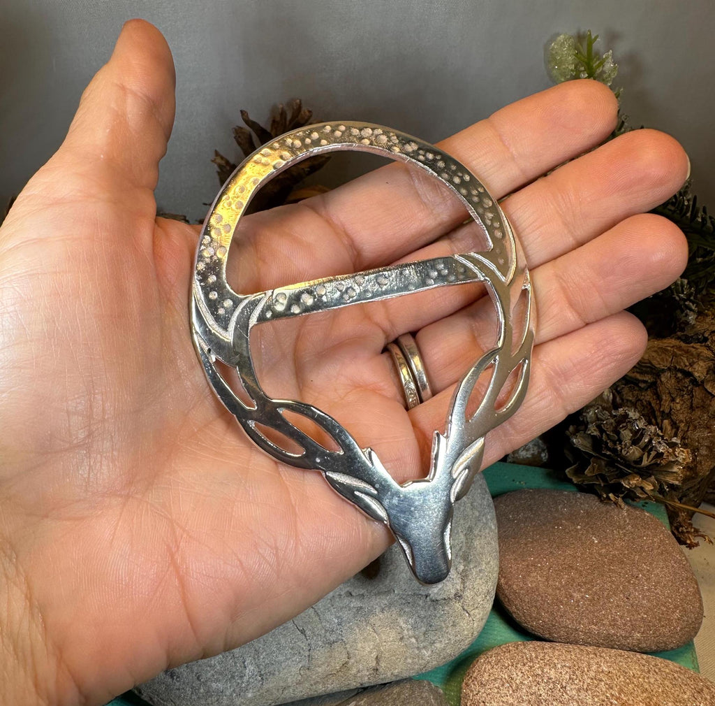 Pewter Stag Scarf Ring - Handmade in Scotland