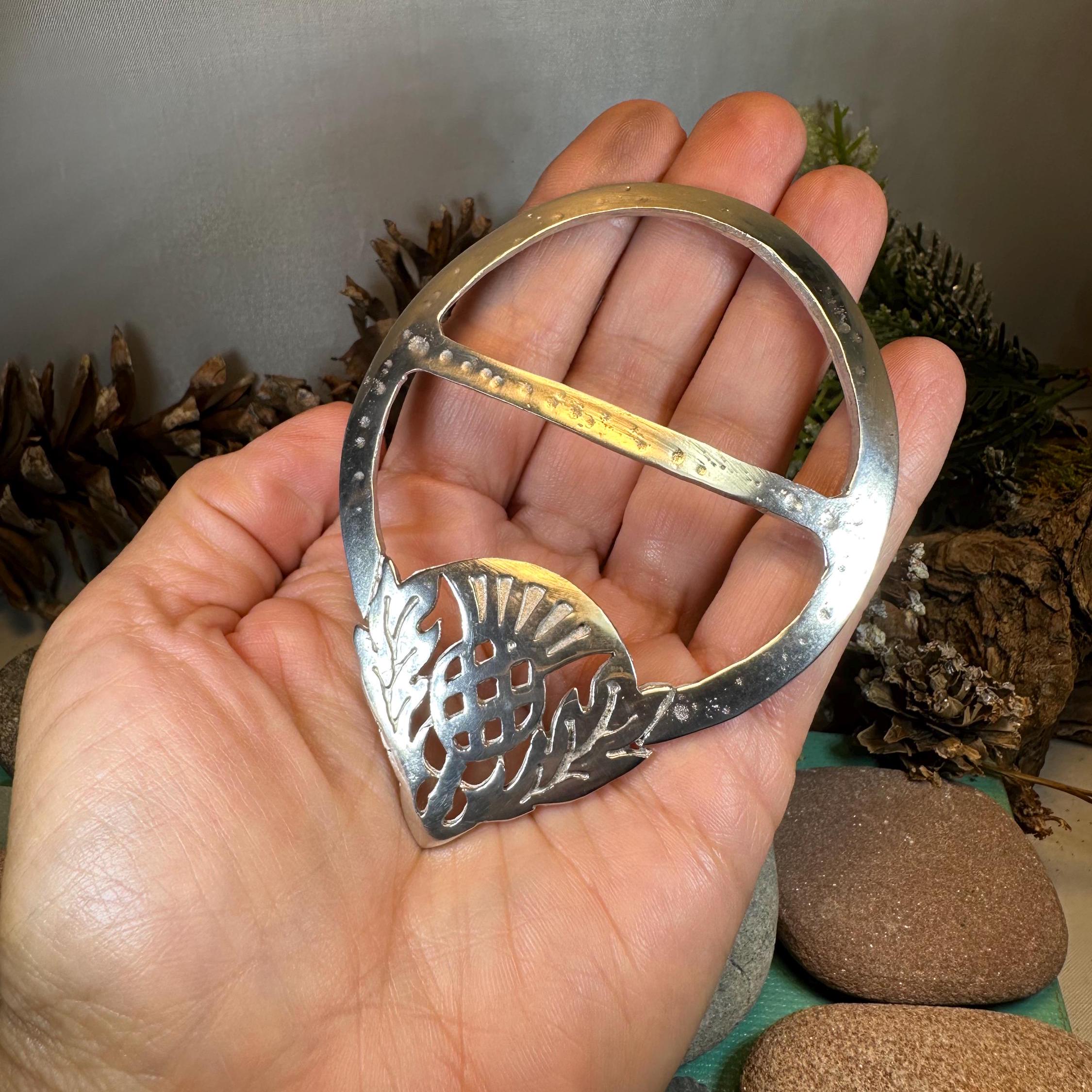 Celtic Thistle Scarf Ring - Handmade in Scotland