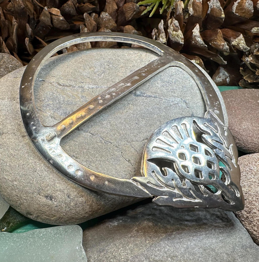 Celtic Thistle Scarf Ring - Handmade in Scotland