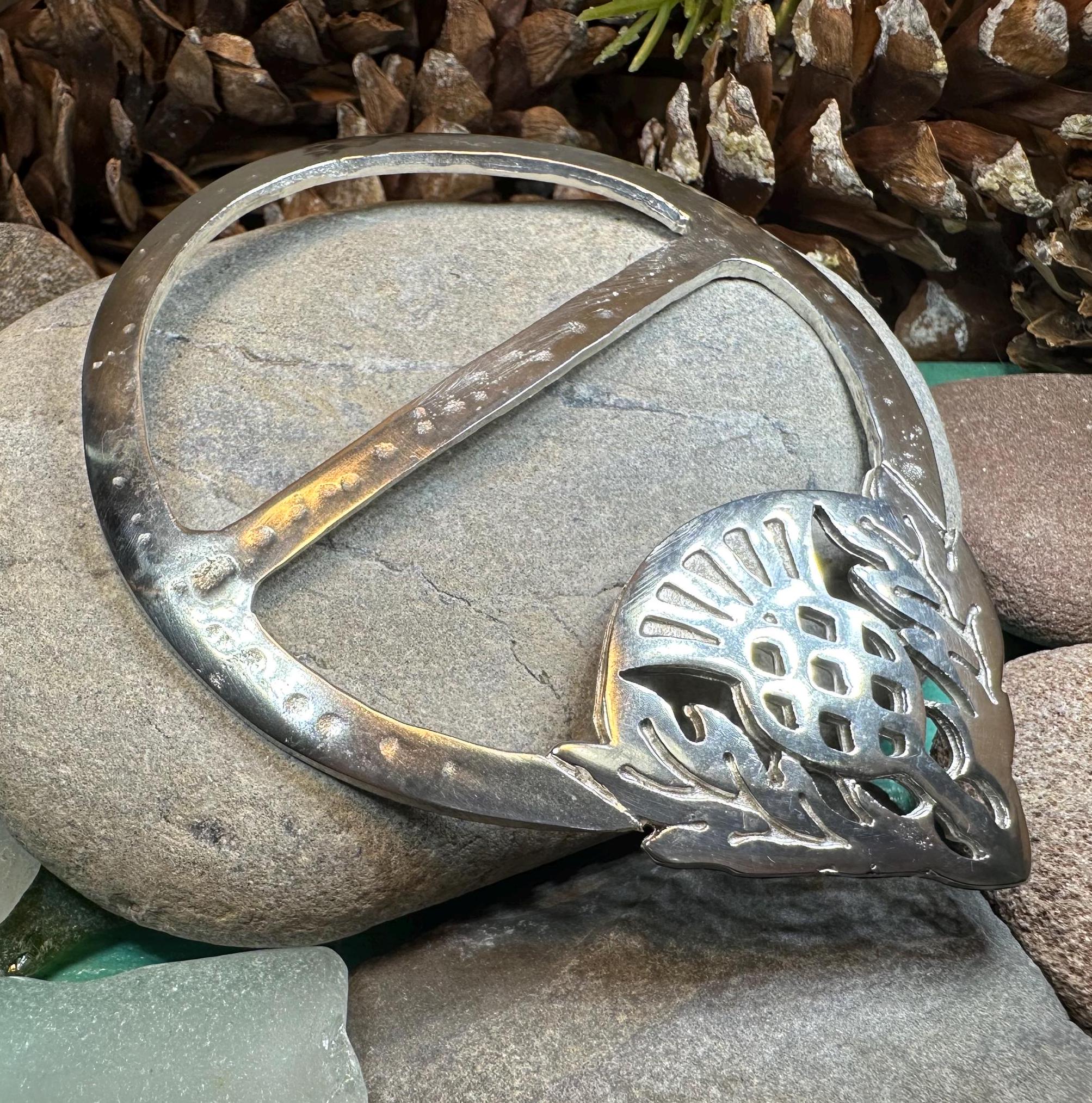 Celtic Thistle Scarf Ring - Handmade in Scotland