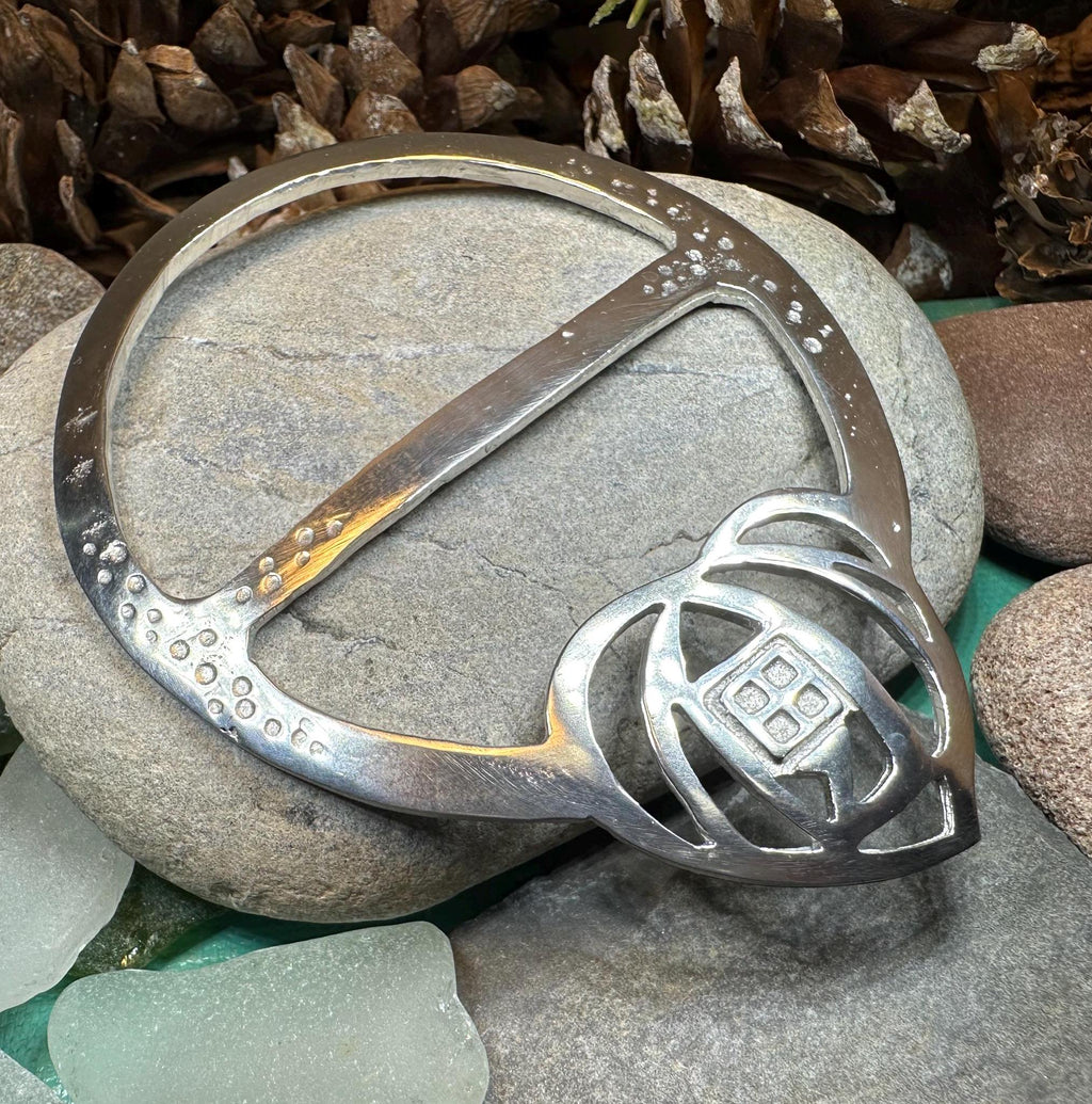 Celtic Mackintosh Heart Scarf Ring - Handmade in Scotland