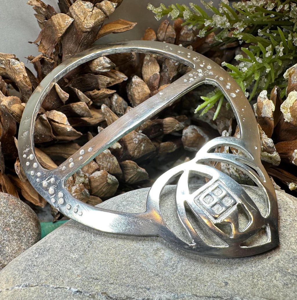 Celtic Mackintosh Heart Scarf Ring - Handmade in Scotland