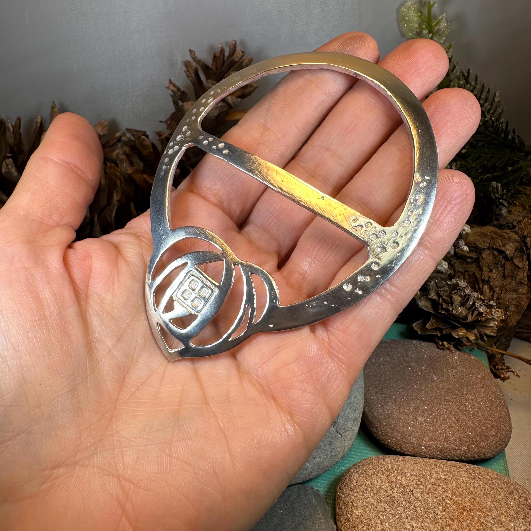 Celtic Mackintosh Heart Scarf Ring - Handmade in Scotland