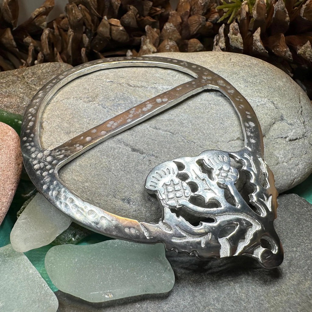Double Thistle Scarf Ring - Handmade in Scotland