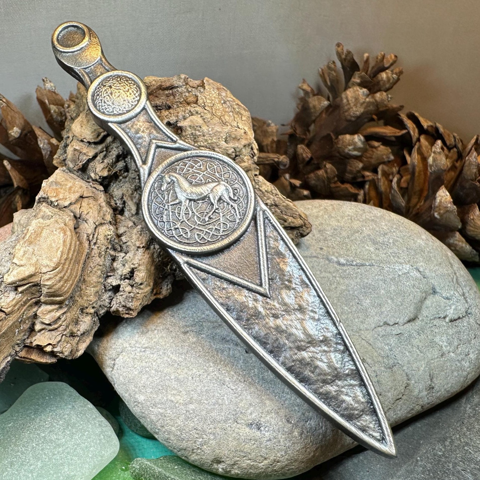 Celtic Horse Kilt Pin - Handmade in Scotland