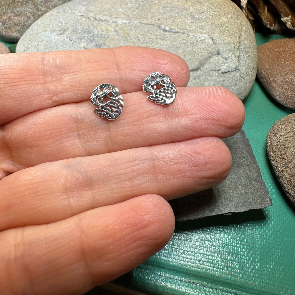 Highland Spring Thistle Earrings in Sterling Silver