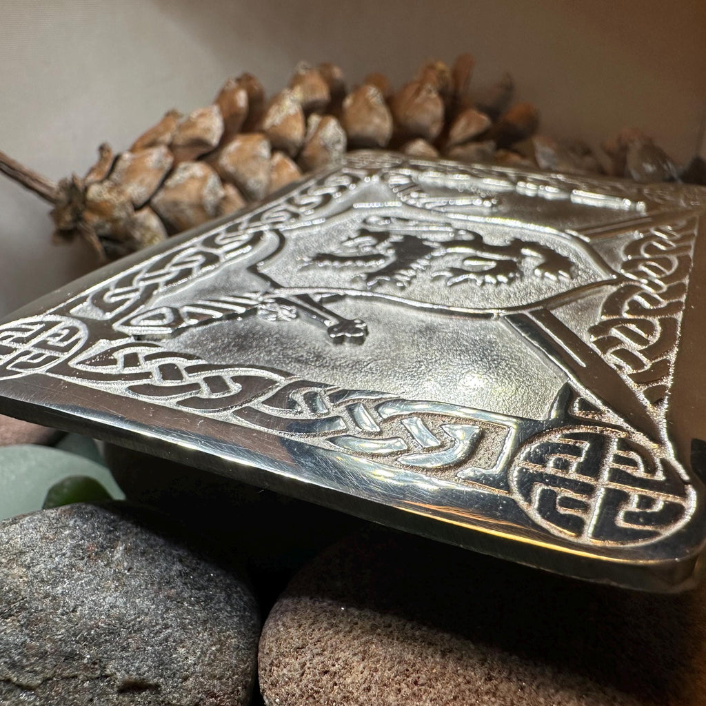 Celtic Lion Kilt Belt Buckle - Handmade in Scotland