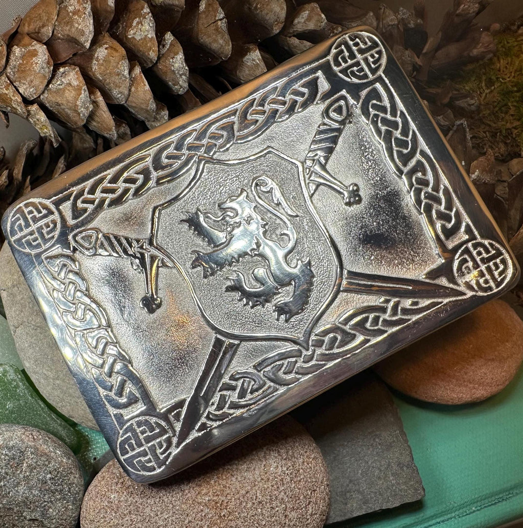 Celtic Lion Kilt Belt Buckle - Handmade in Scotland