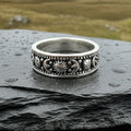 Heavenly Celestial Crescent Moon & Sun Ring in Sterling Silver