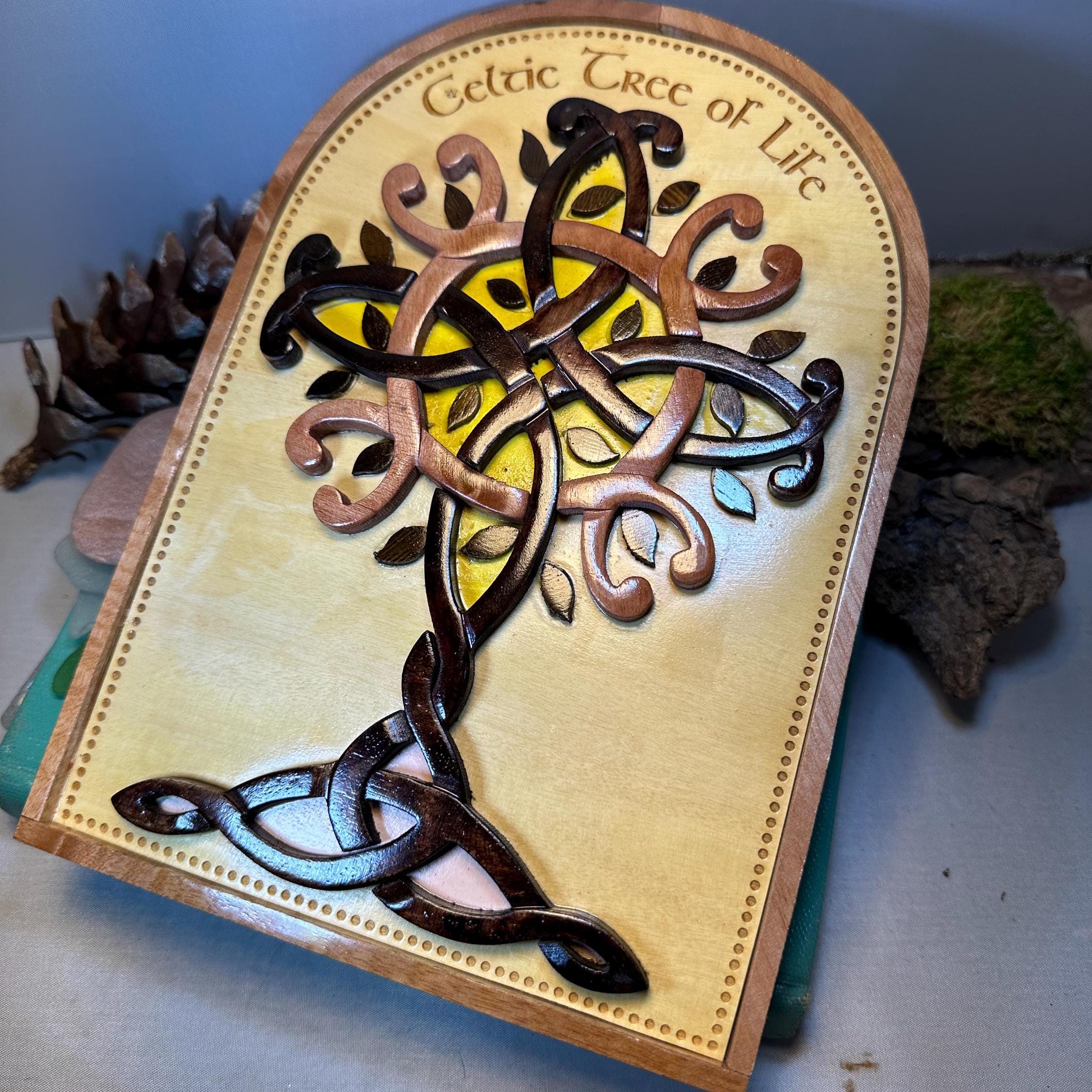 Wooden Celtic Tree of Life Wall Plaque