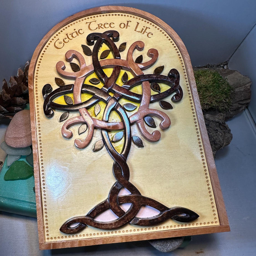Wooden Celtic Tree of Life Wall Plaque