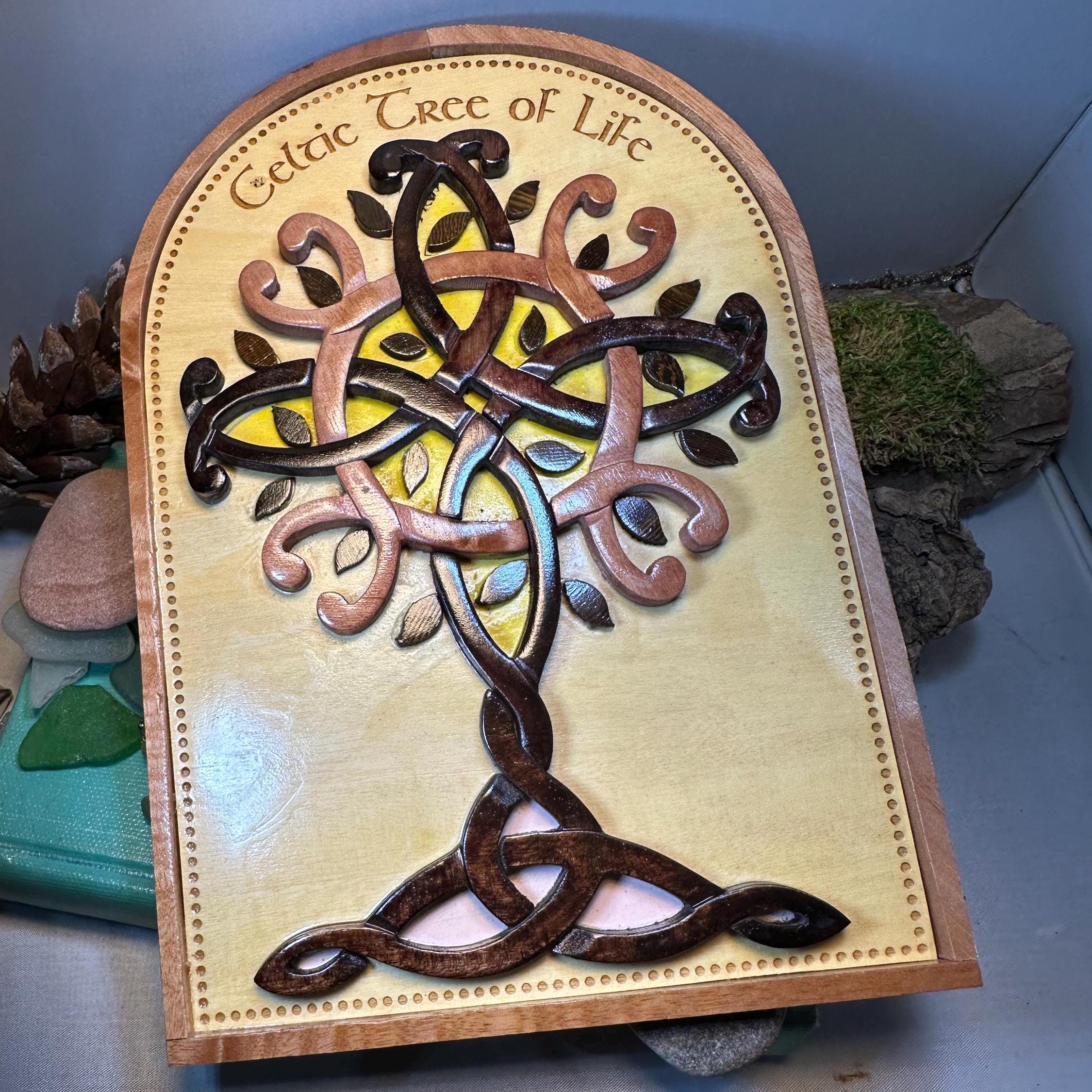Wooden Celtic Tree of Life Wall Plaque