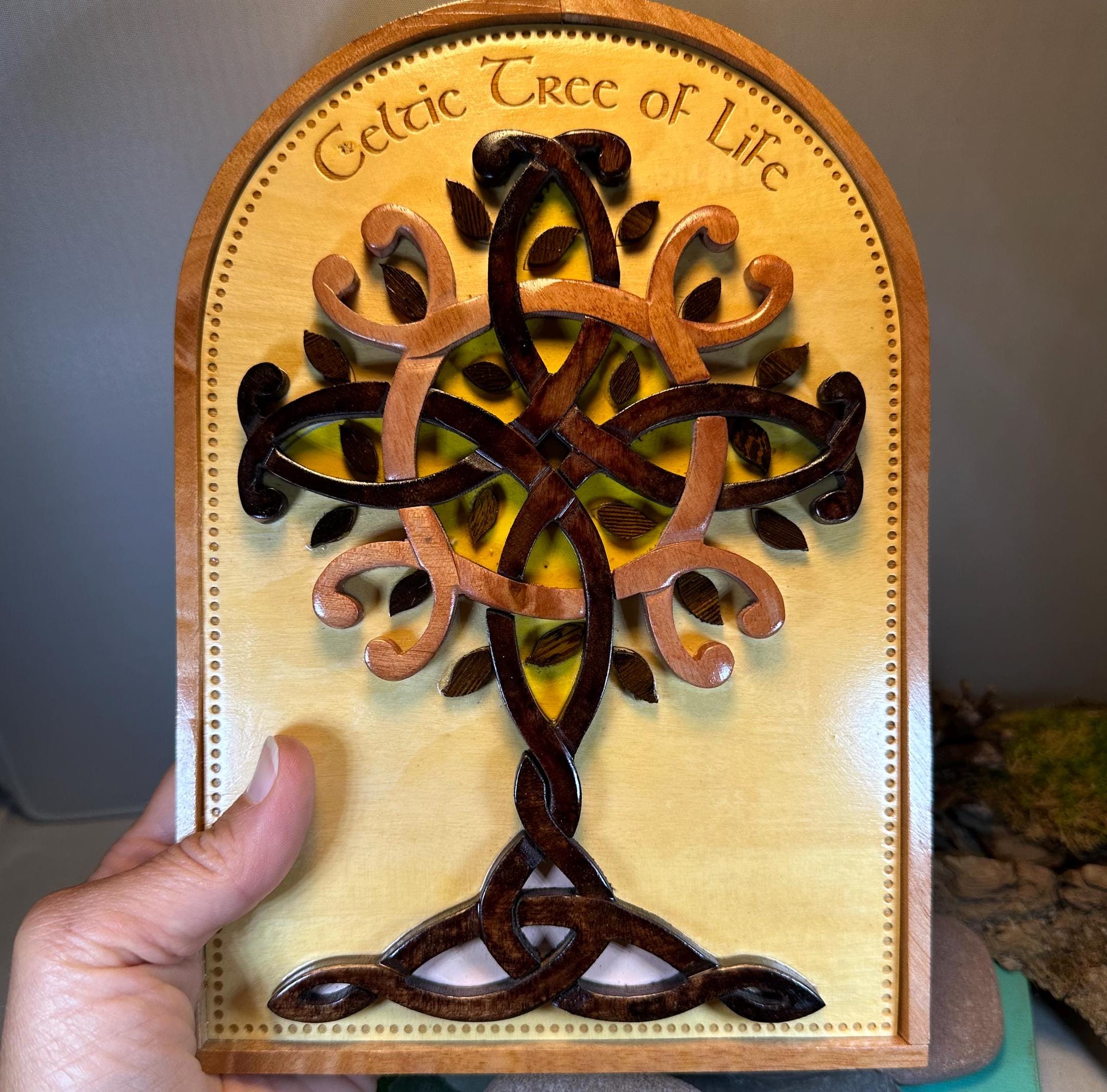 Wooden Celtic Tree of Life Wall Plaque