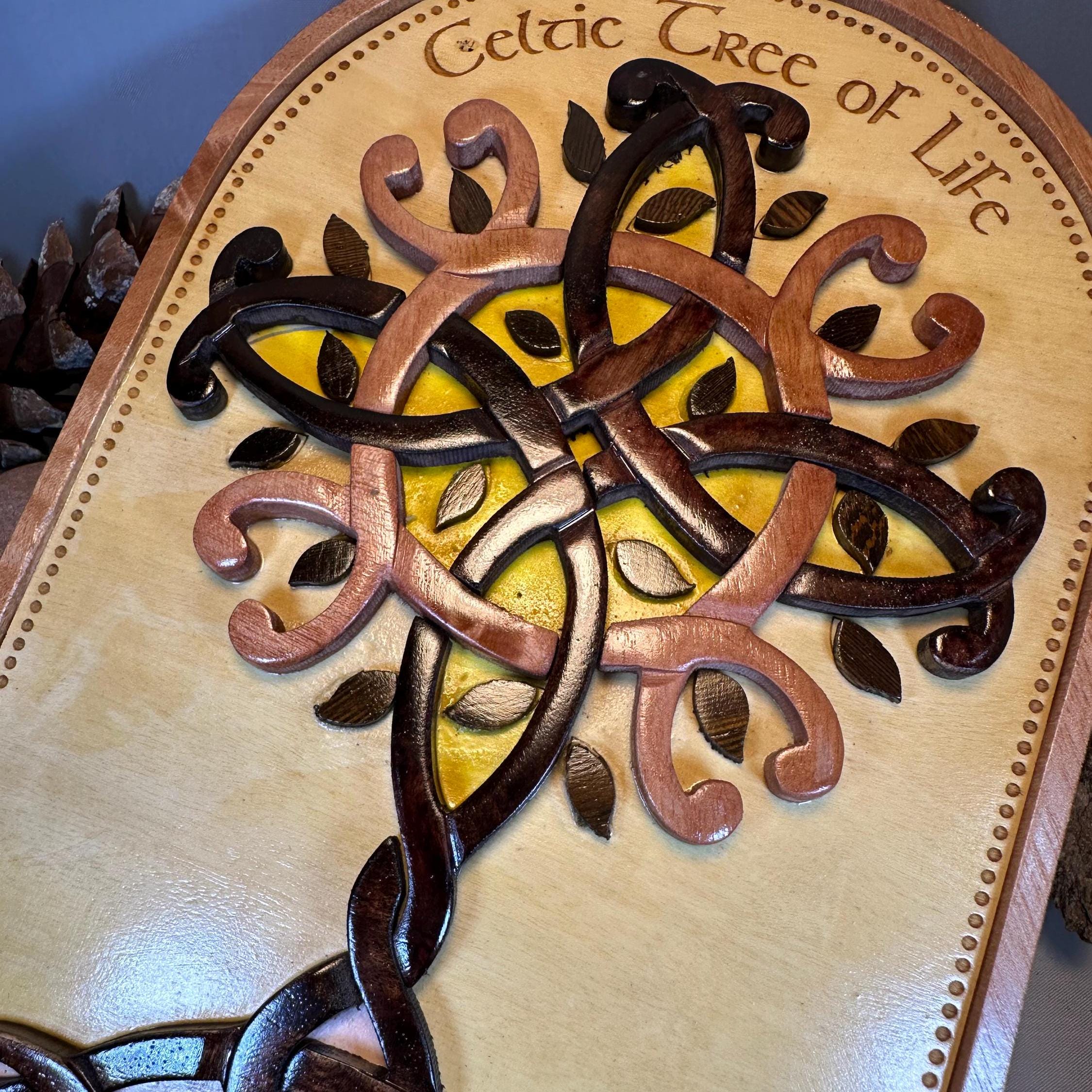 Wooden Celtic Tree of Life Wall Plaque