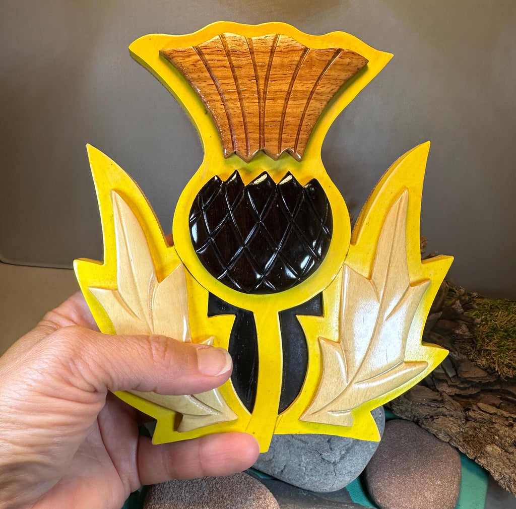 Wooden Scottish Thistle Wall Plaque