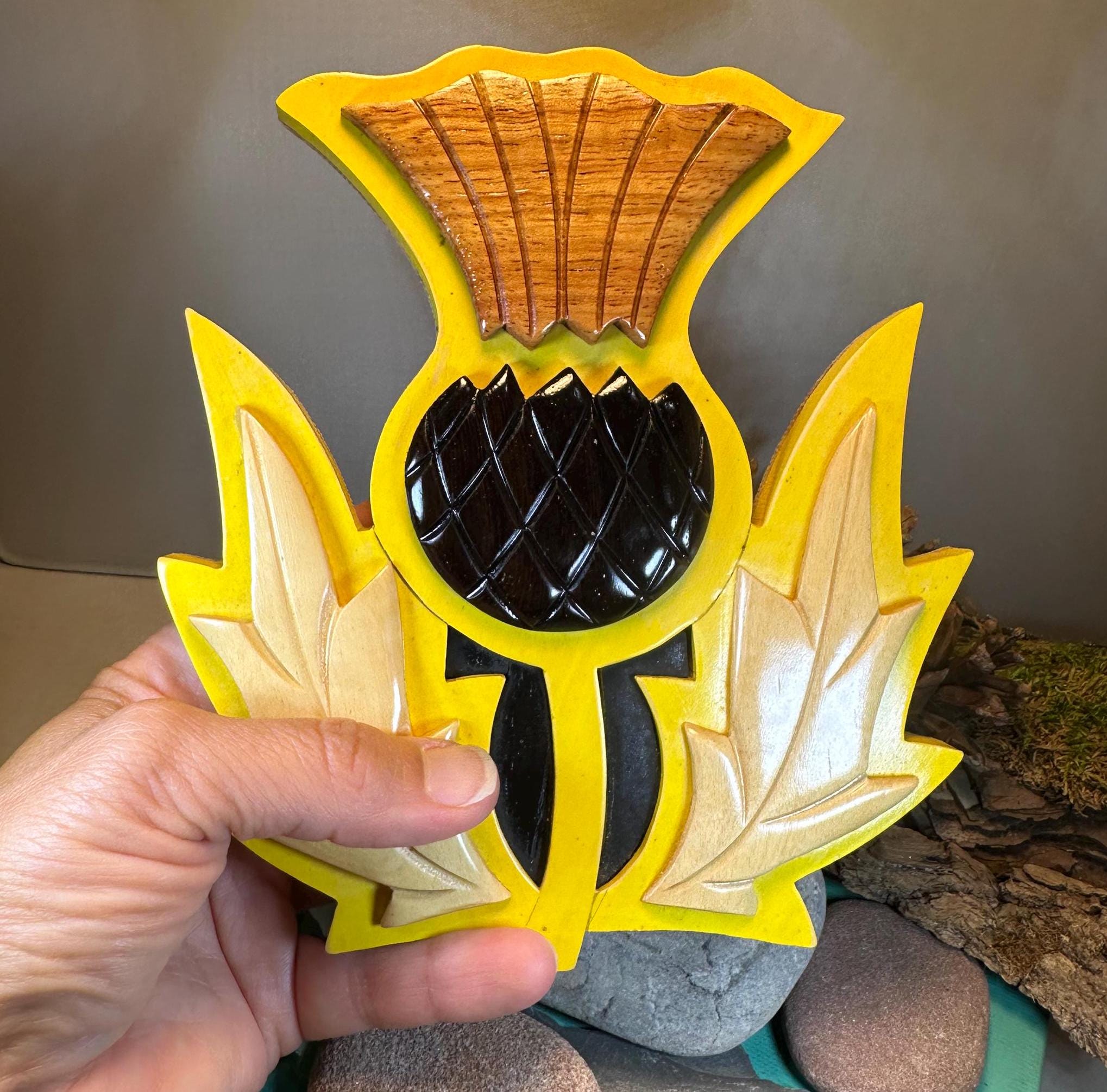 Wooden Scottish Thistle Wall Plaque