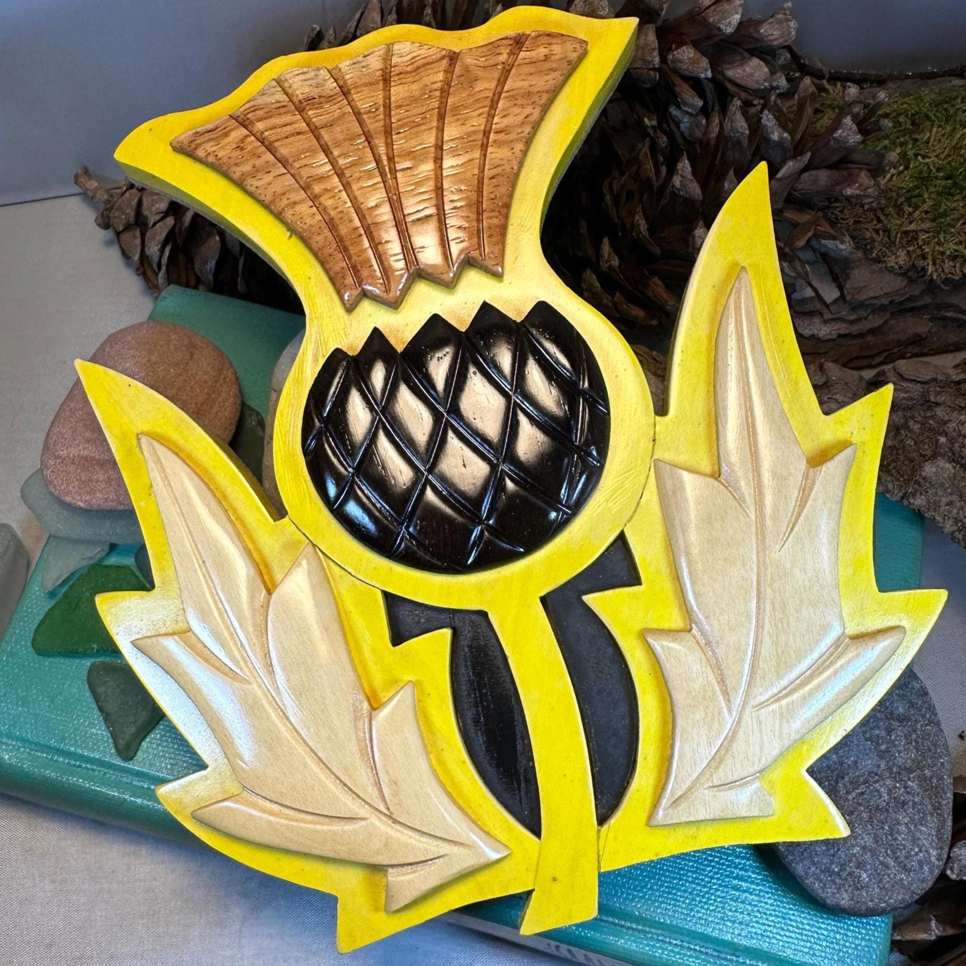 Wooden Scottish Thistle Wall Plaque