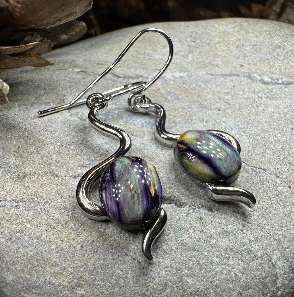 Heathergems Celtic Wiggle Earrings - Handmade in Scotland