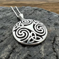 Loughcrew Celtic Spiral Necklace in Sterling Silver