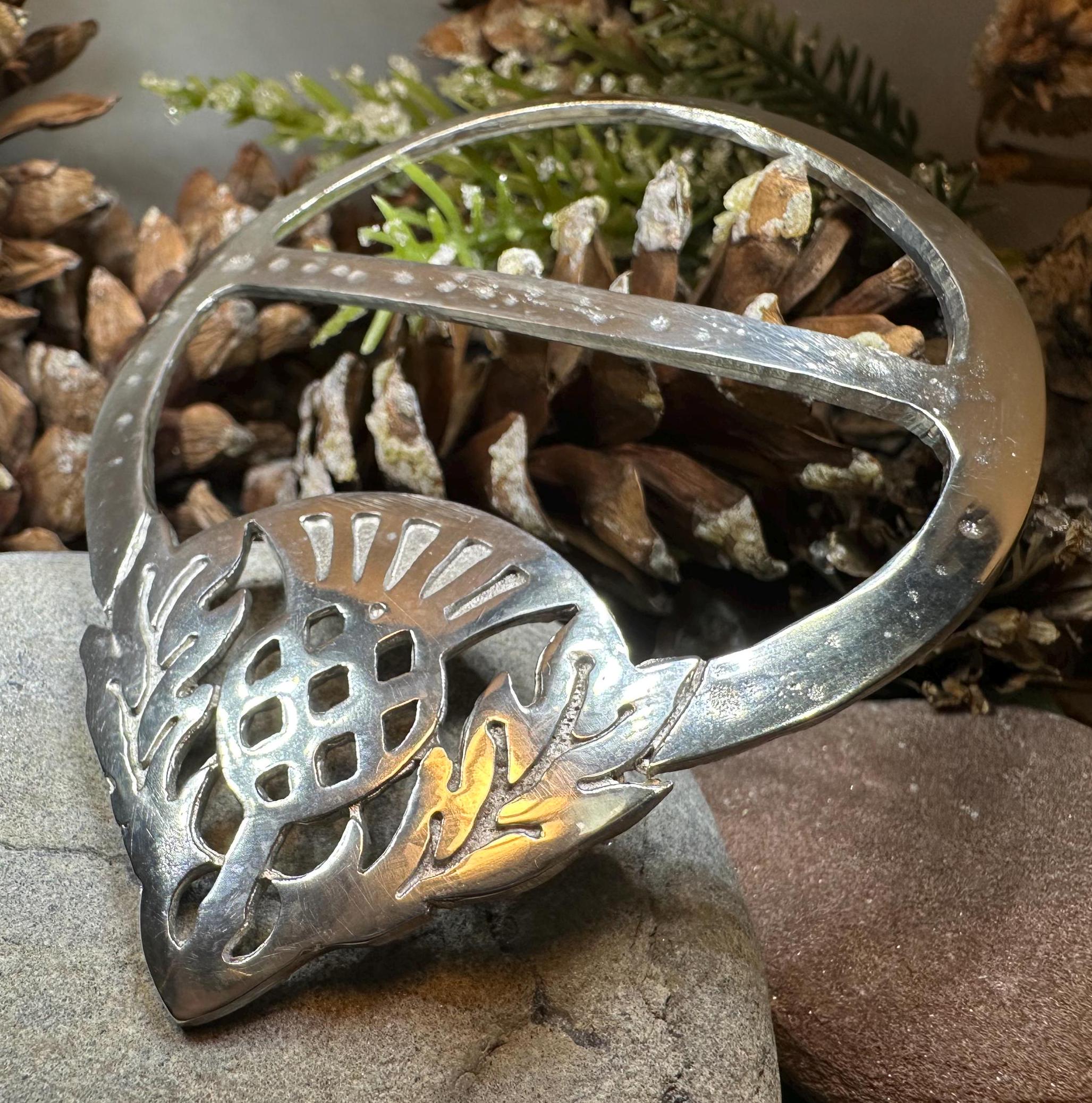 Celtic Thistle Scarf Ring - Handmade in Scotland