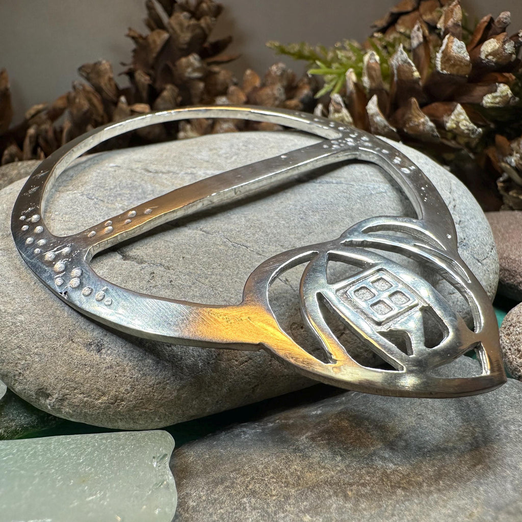 Celtic Mackintosh Heart Scarf Ring - Handmade in Scotland