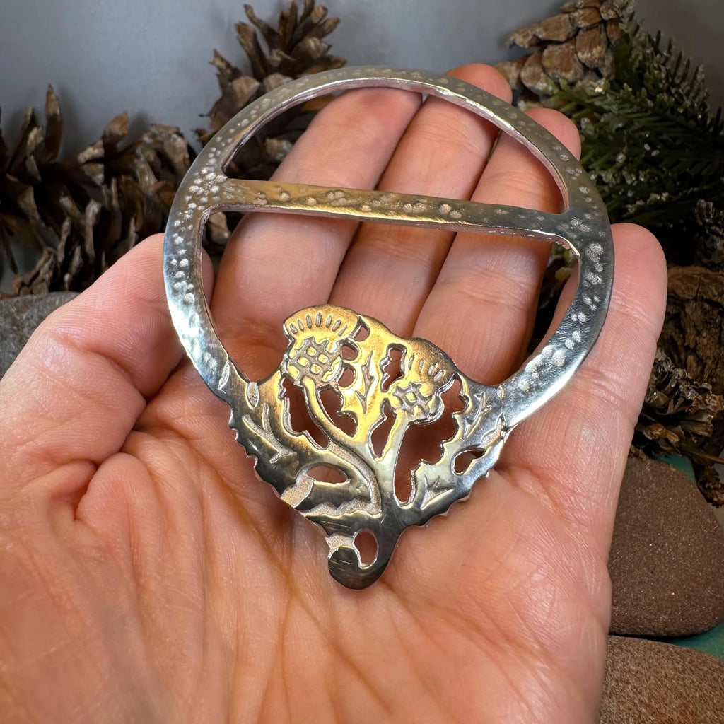 Double Thistle Scarf Ring - Handmade in Scotland